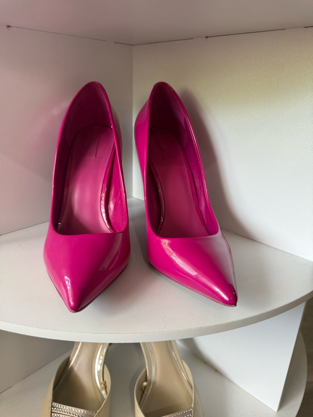 Aldo Fuchsia Patent Pointed-Toe Pumps